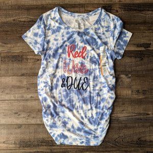 Red White and Due Maternity Top